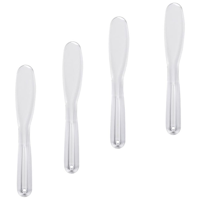 Minkissy 4pcs Cosmetic Spatula Plastic Facemask Stirring Stick Makeup Scoop