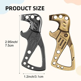 Hcuocsk Heavy Duty Key chain, Carabiner Clip Keychain with Bottle Opener, 3 Key Rings for Car Keys, Metal Secure Snap Lock, Family Present for Men and Women(Black+Bronze,2-Pack)