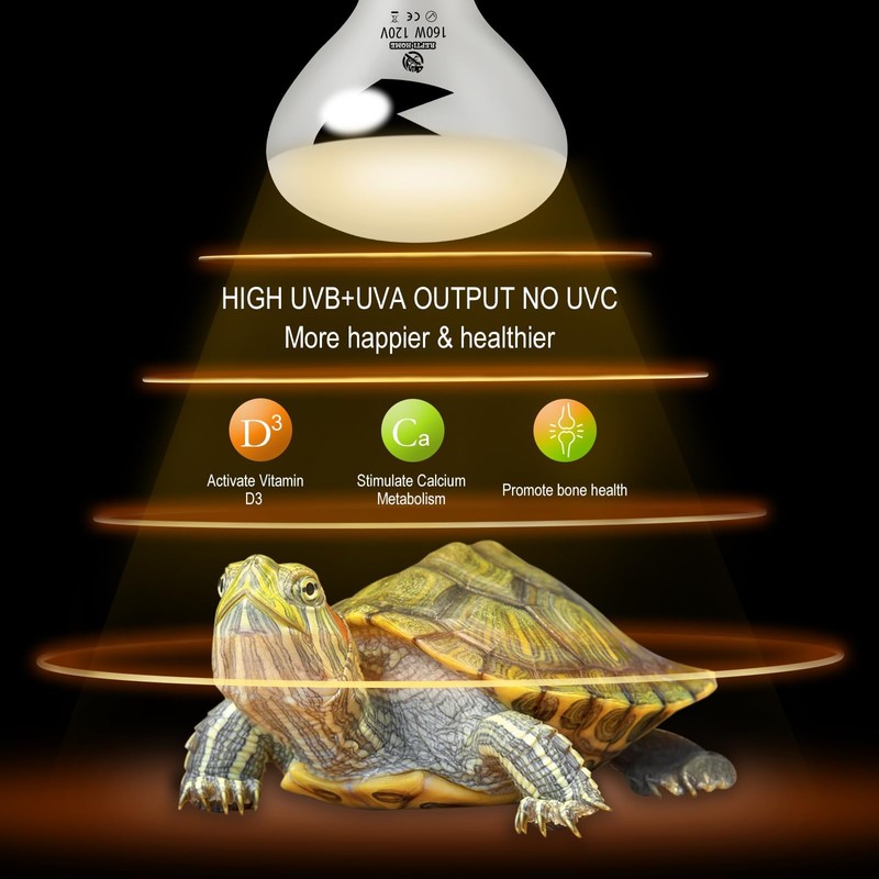 160W UVA UVB Vapor Reptile Heat Lamp, High Intensity Self-Ballasted