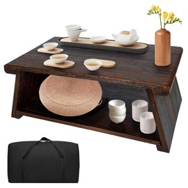 koretech Floor Table, Altar Table Paulownia Folding Design, Low Meditation Table for Sitting on The Floor Japaness Table Tatami Table