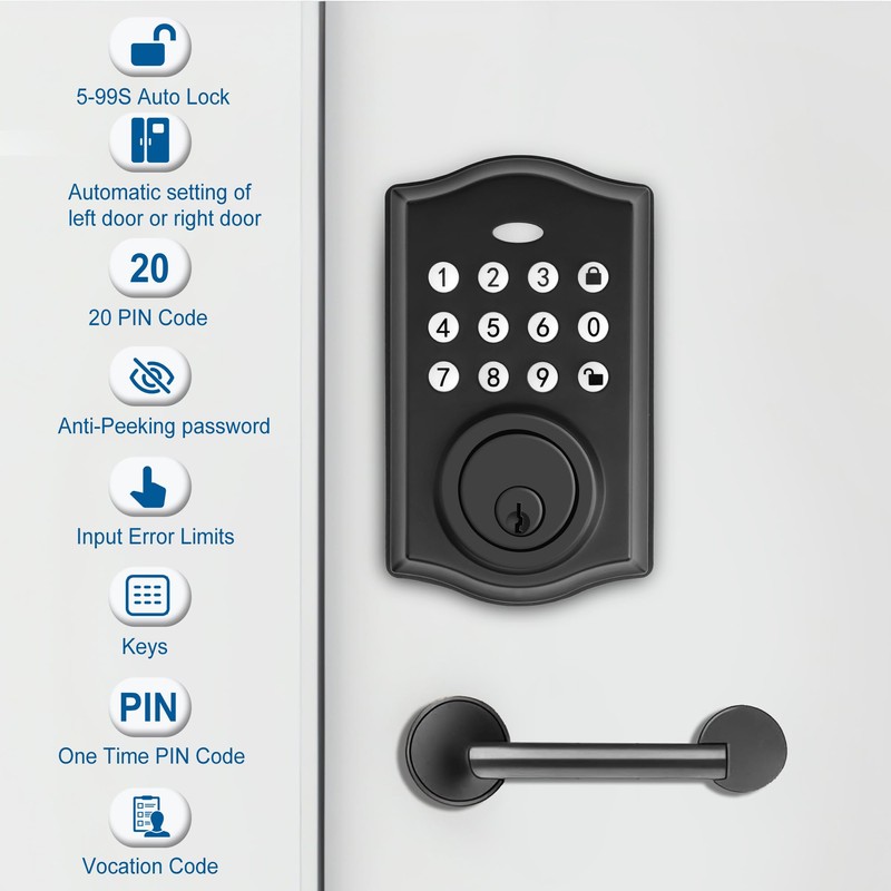 Keyless Entry Door Lock, Smart Deadbolt Auto Lock with Electronic