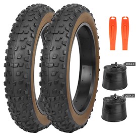 2 Pack 20x4 (98-406) All-Terrain Bike Tires Heavy Duty, Large Knobby Tread for Electric Bikes, Beach Cruisers Snow Bikes for Gravel Mountain Rocky Trails