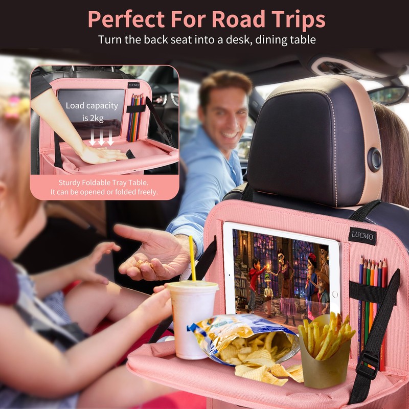LUCMO Car Backseat Organizer with Tablet Holder,6 Storage Pockets Car