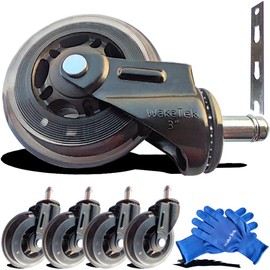 WakeTek Premium Office Chair Wheel Set with Removal Tool. Flexible&Durable.