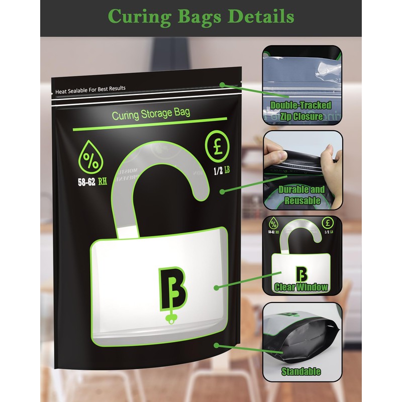 Curing Storage Bags - 1/2 LB Reusable Humidity Control Bags
