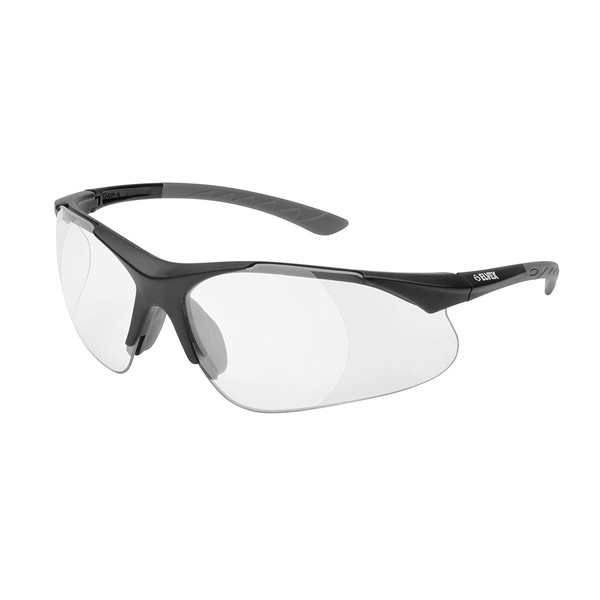 Elvex - WELRX500C10 RX-500C 1.0 Diopter Full Lens Magnifier Safety Glasses, Black Frame /Clear Lens