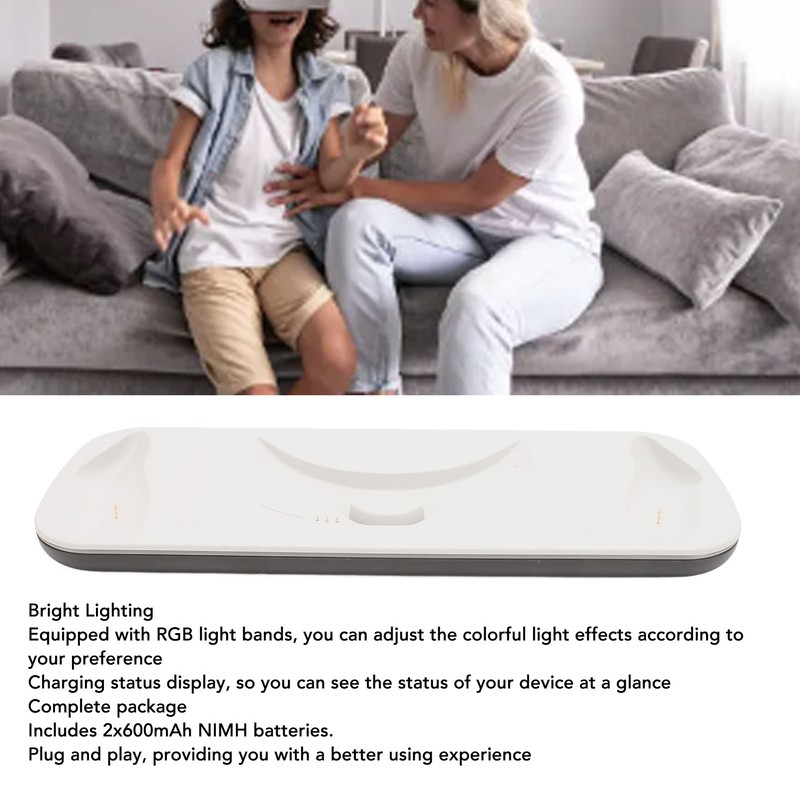 VR Headset Controller Charging Dock Professional Efficient Contact Type RGB