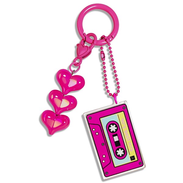 Mifoneix Key Chain Colorful 70s 80s Cassette Tape Resin Acrylic