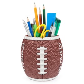 Pen Holder for Desk Office Supplies Organizer Essentials Cool Football Pencil Cup for Home Desktop Accessories Storage Stuff Funny Makeup Brush Holder Office Decor Christmas Gifts for Kids Teacher