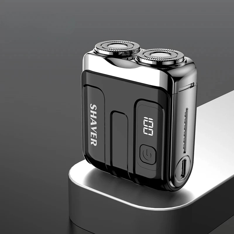 Mini Electric Shaver for Men – Rechargeable Dual Blade Beard