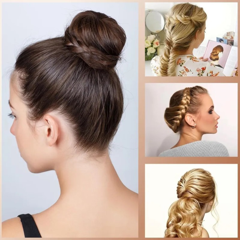 Kit Shaper Cabello Diadema Scrunchies Ligas Tiara Accesorios Negro 33pcs