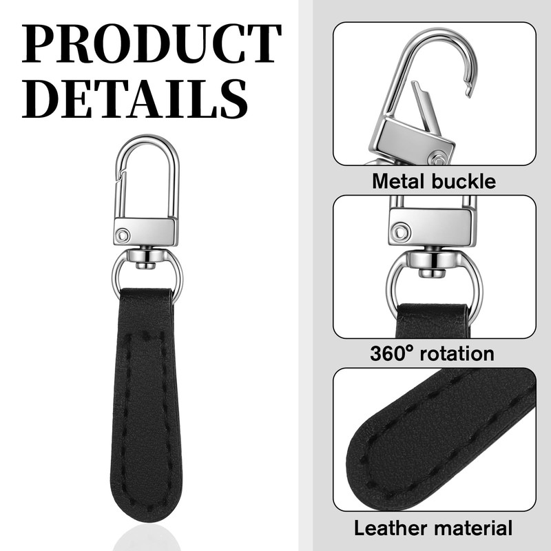 PEOVLVN 8 PCS Zipper Pulls Replacement, Leather Handle Detachable Zipper