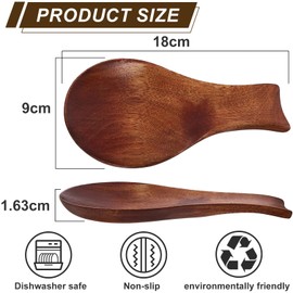 Spoon Rest and Kitchen Utensil Holder Wooden Cooking Spoon Holder Made of Natural Wood Shatterproof Heat Resistant for Cooking Spoon Chopsticks Spatula Kitchen Gadget Counter Protector