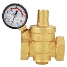 Pressure Regulator Water 1 Inch Pressure Regulator Water Keenso DN25 1 Inch Brass Pressure Regulator Water 1 Inch Adjustable Water Control Pressure Control Valve Thread with Pressure Gauge Meter