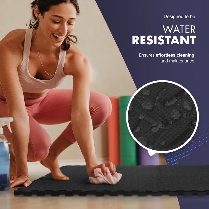 KAYMAN Gym Floor Nonslip Mats, Interlocking, EVA Foam Exercise Floor