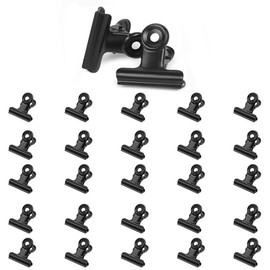 Pack of 50 Small Bulldog Paper Clips, 22 mm Multi-function Clips for Clips, Black Small Metal Clips, for Photos Office Kitchen Home