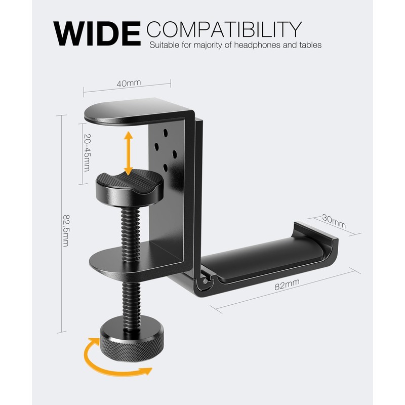APPHOME New Foldable Headphone Stand Hanger Holder Aluminum Headset Soundbar