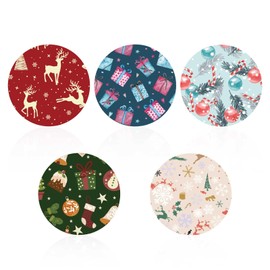 25pcs Sensor Covers, Christmas Theme Glucomart Tape Waterproof Sensor Patches Stickers 5 Patterns Non-Woven Fabric Sensor Adhesive Patches for CGM Libre 2 or 3