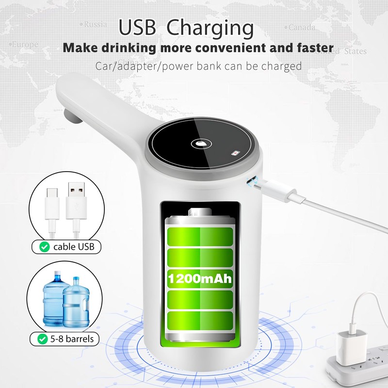 EASYSPEED Water Dispenser with Light, Electric and Portable for 5,8,10,12,13
