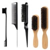 5Pcs Beard Brush for Men, Slick Back Hair Brush Beard
