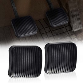 CROSSDESIGN Brake & Clutch Pedal Pad Kit Compatible with Jeep Wrangler TJ LJ 1987-2006 / Fit Jeep Cherokee XJ 1987-2001 Pedal Pads Cover 2pcs 52002750 20780