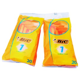 Men's Razor (40pieces), BiC 1 Sensitive Razor, Single Blade Disposable Razor, Shaving Razor Blades by TradeProvider®