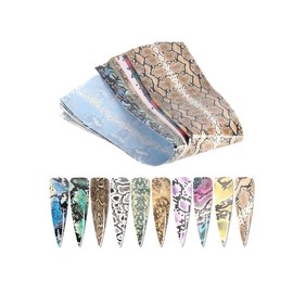 Generic Snake Leopard Tiger Print Animal Nail Foil Transfer Sticker 10Pcs 20X4Cm Xk1629 Nail Wraps Art Stickers Manicure Supplies for Women for Home Nails Full Long Lasting Easy Apply and Remove