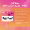 Andrea Strip Lash 100 Black, 4 packs