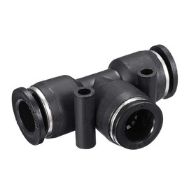 sourcing map Plastic Tee Push to Connect Tube Fittings 10mm or 25/64" od Push Lock 5pcs