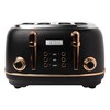 HADEN Heritage 4-Slice Toaster with Extra Wide Slots, 1500-Watt, Black