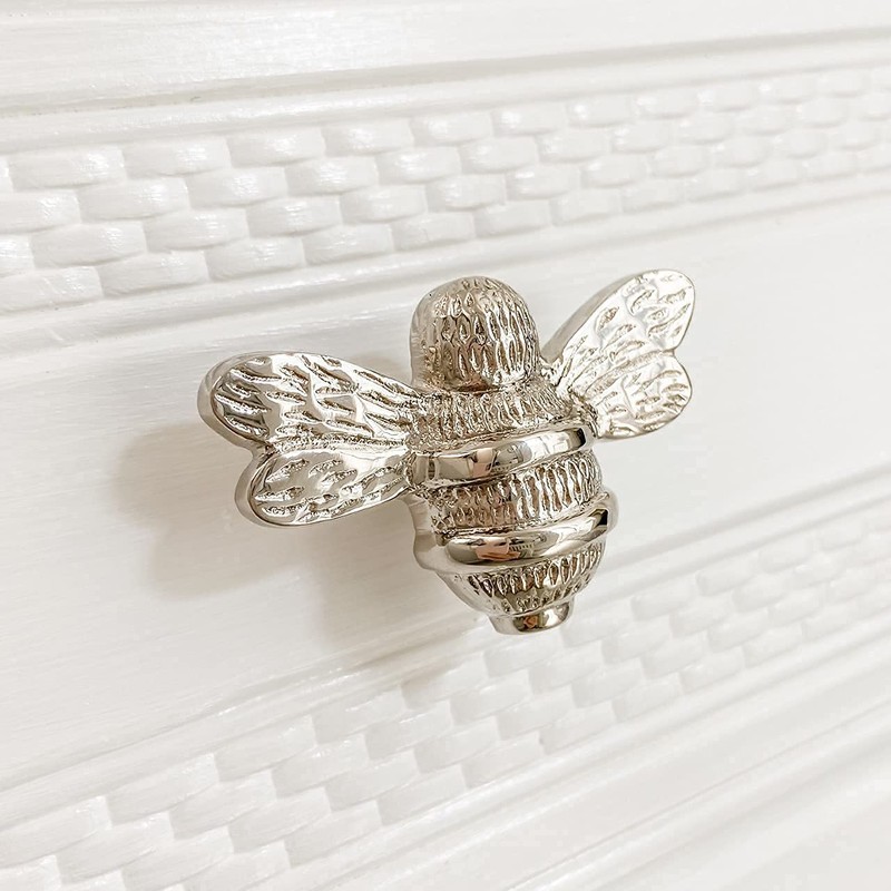 Brass bee 2 x Silver Solid Drawer Knob Handles |
