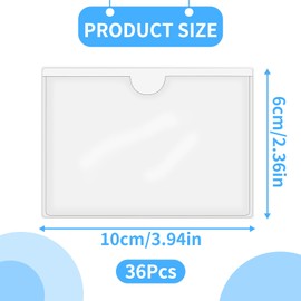 36 Stück Etikettenhalter Selbstklebend,10 X 6 Cm Beschriftungsfenster Selbstklebend Visitenkartenhüllen Kleben,Visitenkartentaschen Selbstklebend Transparent Für Büro Zuhause Schule