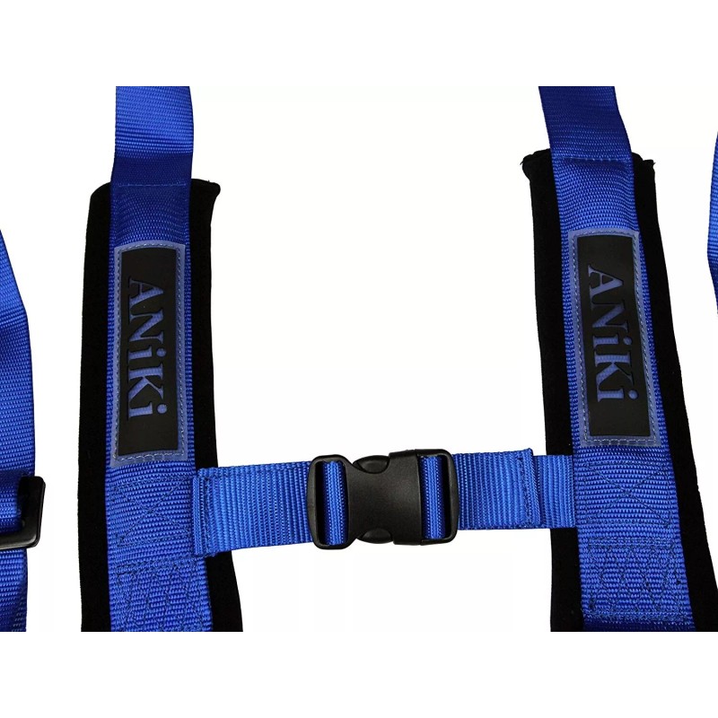 ANIKI BLUE 4 POINT AIRCRAFT BUCKLE SEAT BELT HARNESS w/