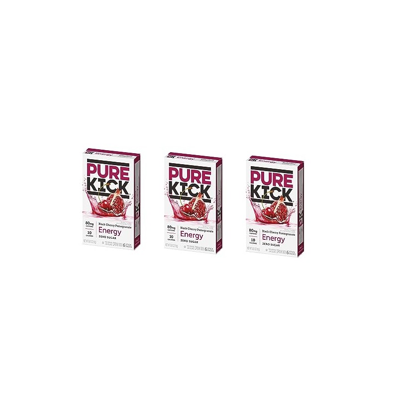 Pure Kick Energy Singles To Go Drink Mix, Black Cherry