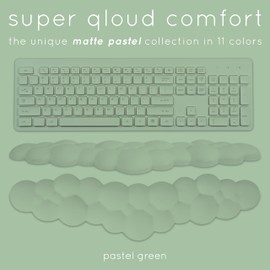 Qloud Cloud Wrist Rest Keyboard – Cloud Palm Rest Keyboard Rest Desk Cloud Wrist Pad – Keyboard Wrist Rest for Computer Keyboard Gaming Wrist Rest Cloud Arm Rest Keyboard Wrist Pad - Pastel Green