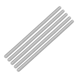 QUARKZMAN Pack of 5 Fully Threaded Spindle, M8 x 190 mm, 304 Stainless Steel, Right-Hand Thread, Threaded Rods, M8-1.25 Thread Pitch for Furniture and Machine Assembly