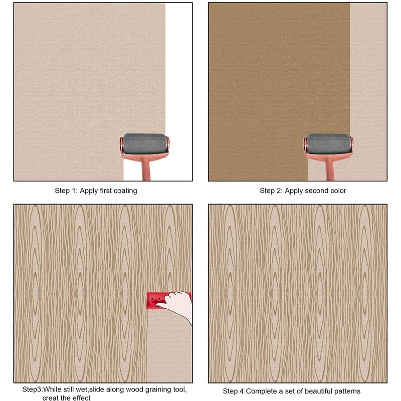 Utoolmart Wood Graining Painting Tool, Art Paint Rubber Wood Graining