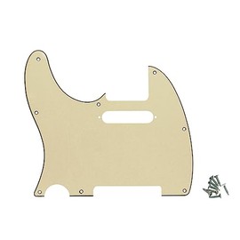 ROZILO Left Handed 8 Hole Guitar Tele Pickguard Fit USA/Mexican Standard Telecaster Pickguard Aged White