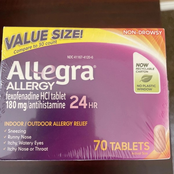 Allegra Allergy Tablets - 70 Count -New Exp. 08/25