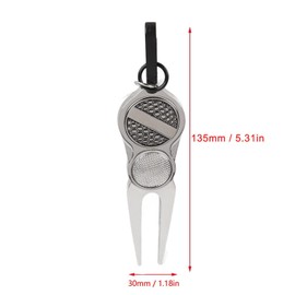 Divot Tool, Portable Metal Divot Repair Tool Lightweight Golf Divot Repair Tool Lightweight Putting Green Fork with Ball Marker Reapiring Accessory for Golfer Fork