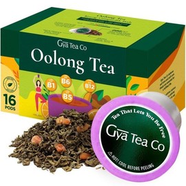 Gya Tea Co Oolong Tea Green Tea K Cups for Keurig Rich in Vitamin B6, B1, B5 & B12 - Kickstart the Day with Smooth Tea Pods for Keurig - Green Tea K Cup Tea Pods for Keurig Fruit Tea & Herbal Tea