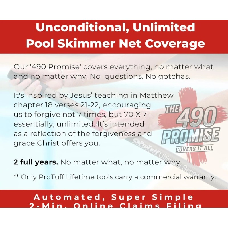 DURABLE 17" Silt Net Pool Skimmer – 2 Year Unconditional