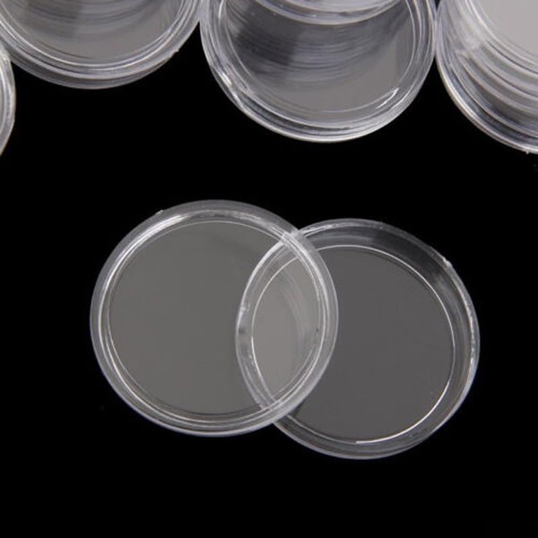 ReachMall 100 Pieces 23mm Clear Round Coin Holder Capsules Storage