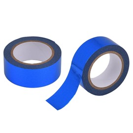 MFUOE 2 Rolls Royal Blue Foil Washi Tape 15mm x 5 Meters Decorative Masking Tape for DIY Craft Gift Wrapping Photo Frame Scrapbooking (Royal Blue)