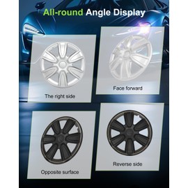 SCITOO Snap On Hubcap Auto Tire Replacement Exterior Cap OEM Steel Wheel Hubcaps Wheel Cover Rim 15 inch Set of 4PCS Silver