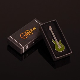 Enamel Lukather Pin Badge by Geepins | Miniature Brooch | 52 mm Length | Wear on Backpack, Shirt, Jacket, Lapel, Hat, or Tie | Presented in a Guitar Case Gift Box