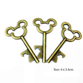 Pack of 50 vintage key bottle opener with 50 pieces kraft card tag and string for wedding party preferred rustic decoration (bronze)