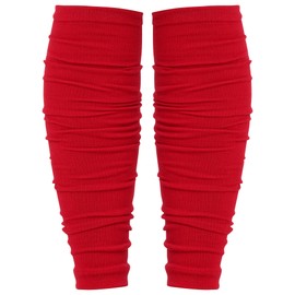 Dxhycc 2 Pairs Scrunch Football Socks Football Leg Sleeves Athletic Socks for Youth Boys Soccer Baseball Softball Rugby, Red