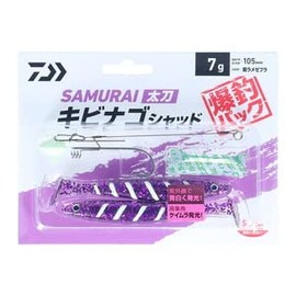 Daiwa Samurai Tachi Kibinago Shad Bakutsuri Pack 0.2 oz (7 g), Purple Lame Zebra