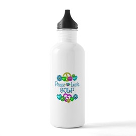 CafePress Peace Love Golf Stainless Steel Water Bottle 1 1.0L (34 oz) Stainless Steel Water Bottle